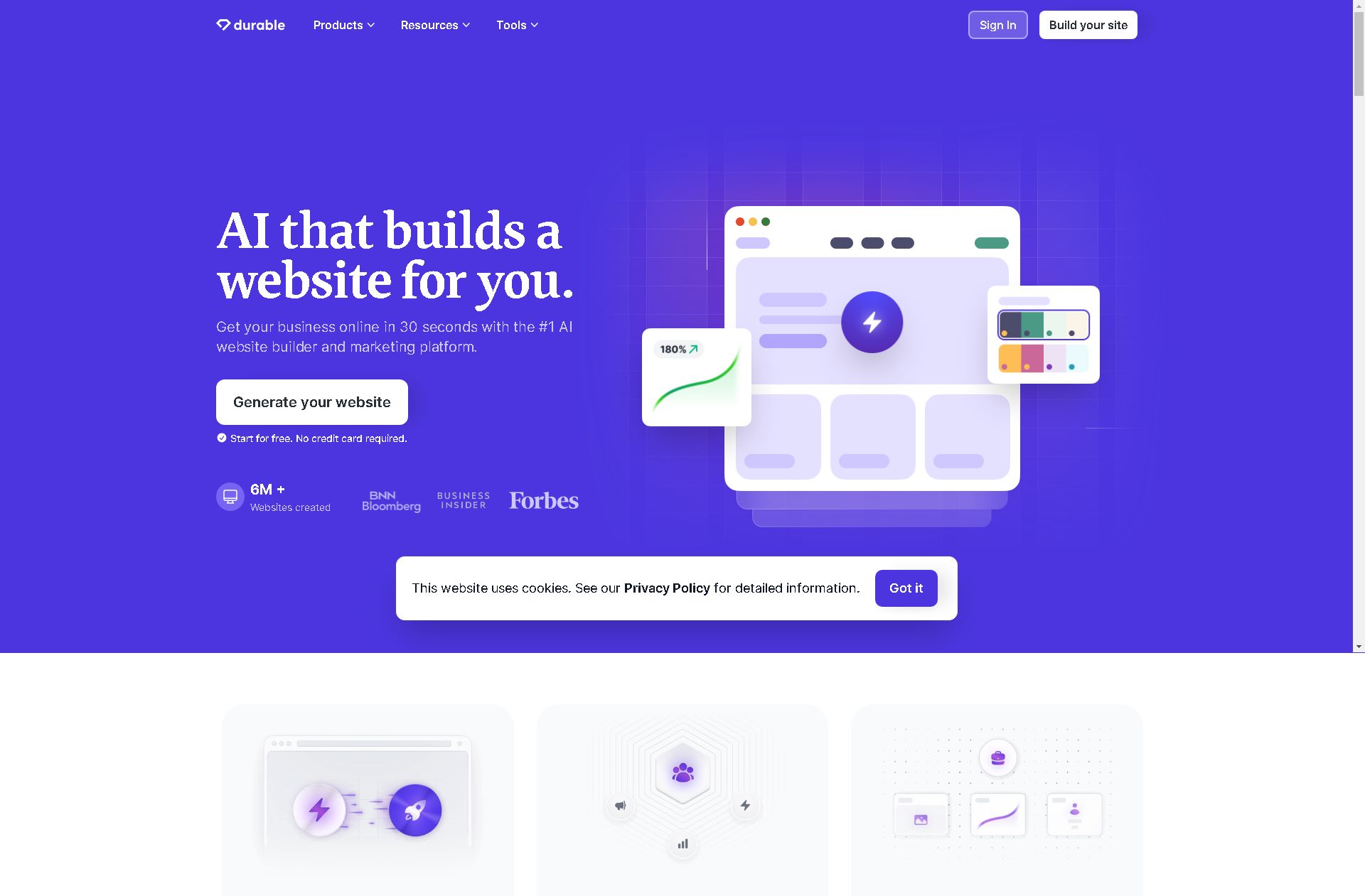 Durable website builder